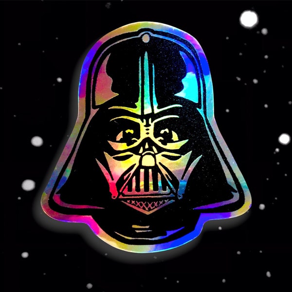 Darth Vader Holographic Sticker | "Dark Lord of the Sith" Star Wars Waterproof Vinyl Decal for Car, Laptop, Water Bottle, Yeti, Journal