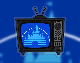 90’s Disney Sticker: “Retro Disney TV” Clear Vinyl Decals | 3" x 2.93"