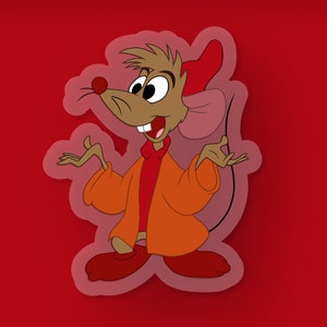Jaq the Mouse Clear Sticker | Classic Disney Cinderella Waterproof Vinyl Decal for Car, Laptop, Water Bottle, Journal, Planner | 2.41" x 3"