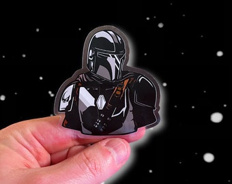The Mandalorian (Din Djarin/Mando) Stickers: "This Is The Way" Star Wars Clear Vinyl Decals | 2.77" x 3"