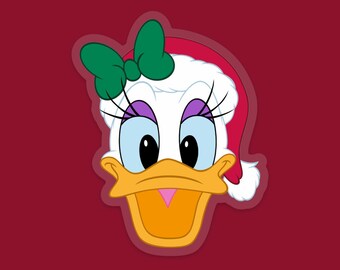 Daisy Duck Christmas Sticker: "A Christmas Carol" Disney Clear Vinyl Decals | 2.41" x 3"