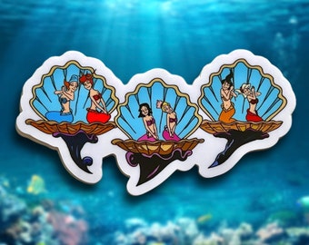 Little Mermaid Sticker | "The Daughters of Triton" Disney Princess Vinyl Decals | 3" x 1.6"
