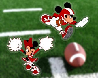 Mickey + Minnie Mouse Sticker Set: “All Star Sports” Disney Clear Vinyl Decals | Set of 2