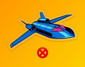 X-Men “Blackbird X-Jet” Sticker: Marvel Clear Vinyl Decals | 3" x 1.76"