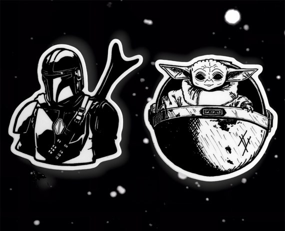 Mandalorian + the Child/grogu/baby Yoda Sticker Set: Star Wars