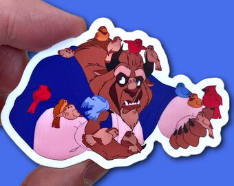 Beauty and the Beast “The Beast” Sticker | "He’s No Prince Charming" Disney Princess Waterproof Vinyl Decal for Car, Laptop, Water Bottle