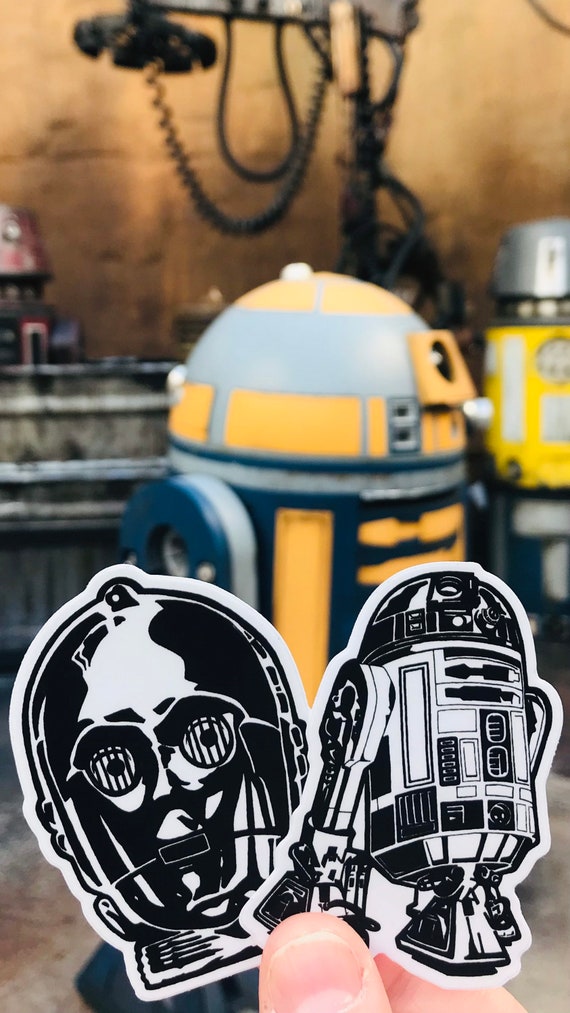 C-3PO + R2-D2 Sticker Set: Star Wars Droids Vinyl Decals | Set of