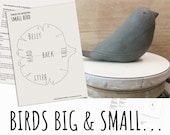 Birds, big and small - chicken, robin, blackbird - pottery template pattern for slab building PDF, SVG, DXF