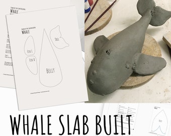 Whale template pattern for slab building a beautiful whale SVG pdf DXF