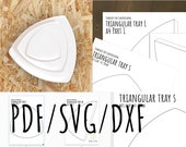 2d print template for slab building a curvy (nested) plates / soap holder / spoon rest SVG pdf DXF