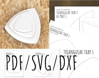 2d print template for slab building a curvy (nested) plates / soap holder / spoon rest SVG pdf DXF