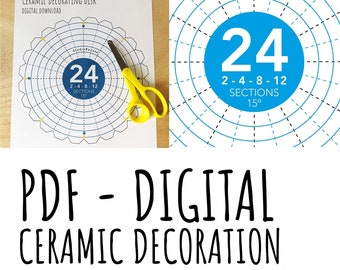 Digital Decoration Disk Pottery Tool - 24 sections - ceramic aid