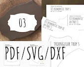 2d print template for slab building romantic plates / soap holder / spoon rest SVG pdf DXF cutter number 3