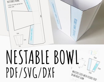 Nestable square Bowl - with or without visible fold