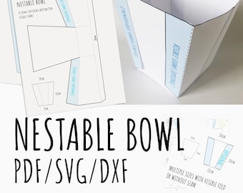 Nestable square Bowl - with or without visible fold