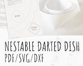 2d print template for slab building a simple darted serving dish SVG pdf DXF