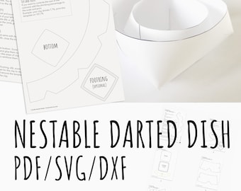 2d print template for slab building a simple darted serving dish SVG pdf DXF