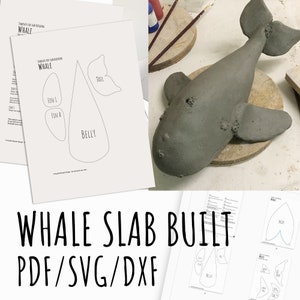 Modello modello balena per lastra che costruisce una bellissima balena SVG pdf DXF