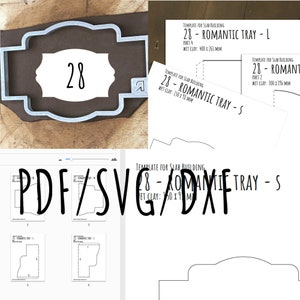 print template 28 for slab building romantic plates / soap holder / spoon rest SVG pdf DXF