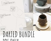 The darted pdf bundle; darted cup, nestable dishes, oval butter dish and darted vase - all 4 darted objects in one bundle!