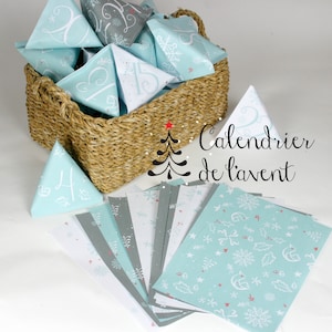Printable advent calendar DIY christmas calendar with matching wrapping paper papercraft