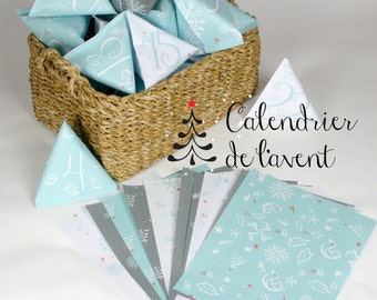 Printable advent calendar DIY christmas calendar with matching wrapping paper papercraft