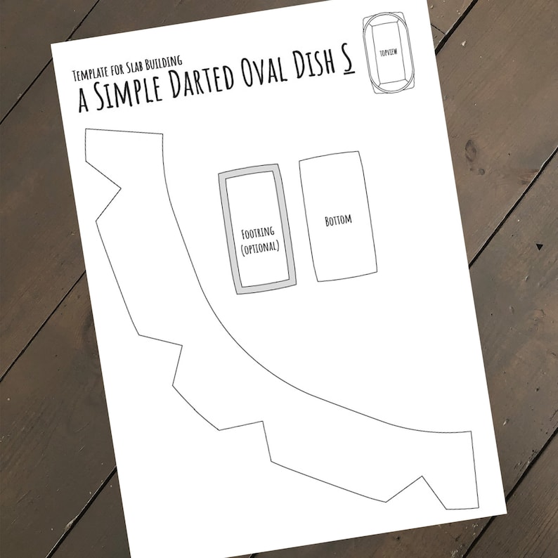 Butter dish template pattern for slab building a simple darted image 5
