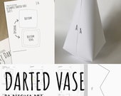 Darted Vase, pottery template for slab building a simple darted VASE, SVG / pdf / DXF