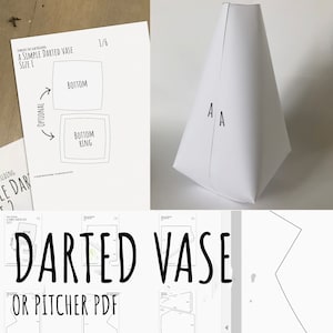 Darted Vase, Schablone für Plattenbau VASE mit Darted, SVG/pdf/DXF
