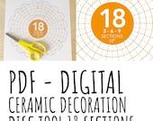 Digital Decoration Disk Pottery Tool - 18 sections - ceramic aid