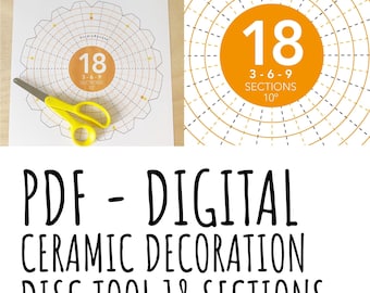 Digital Decoration Disk Pottery Tool - 18 sections - ceramic aid