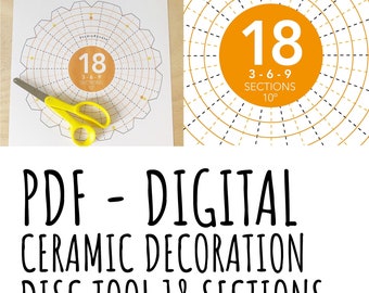 Digital Decoration Disk Pottery Tool - 18 sections - ceramic aid
