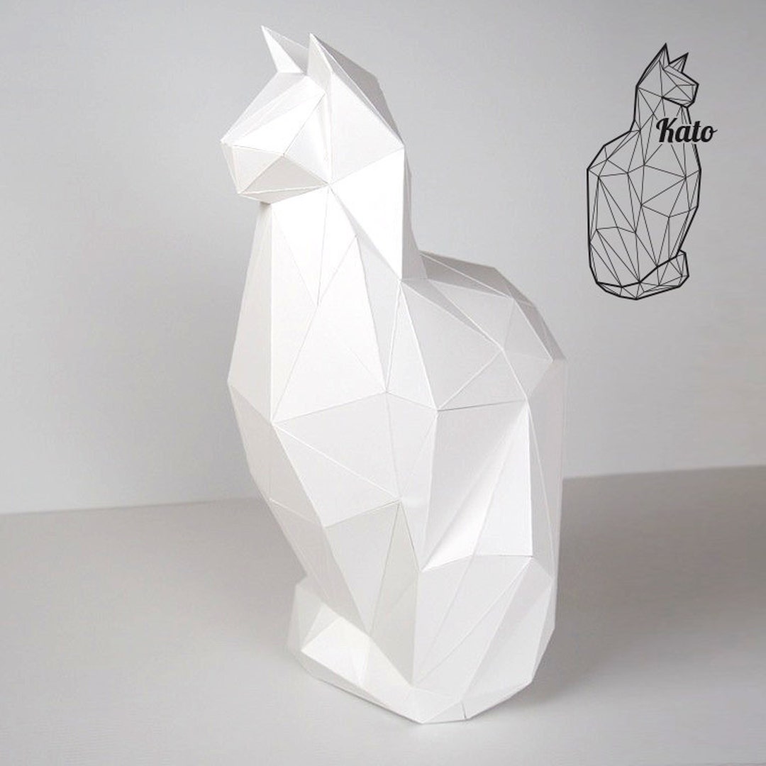 置物 GEOMETRIC CAT-LIMITED EDITION HAUCOZE Angular Cat Sculpture Statue Geometric Figurine
