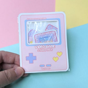Pack d’autocollants holographiques de jeu vidéo mignon (4)