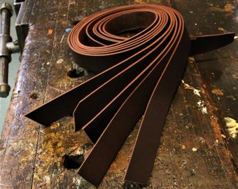 Set of 5 leather straps brown or black buffalo leather straps 1.25 inches wide Seconds/Blems FREE SHIPPING