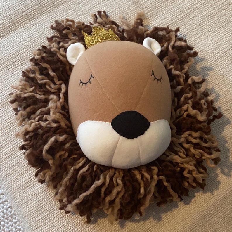 Safari Wall Mount Plush Animal Head Faux Animal Heads for Kids Etsy