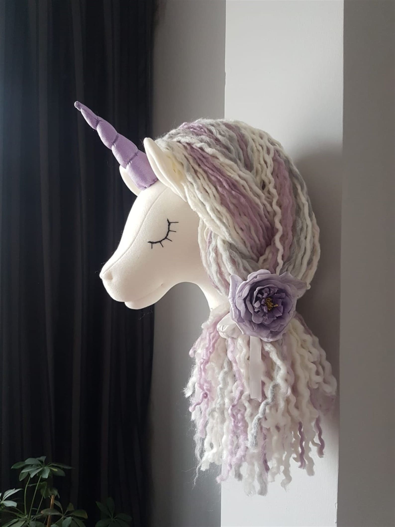 Unicorn Wall Mounted Head Unicorn Wall Hanging Nursery Decor Etsy