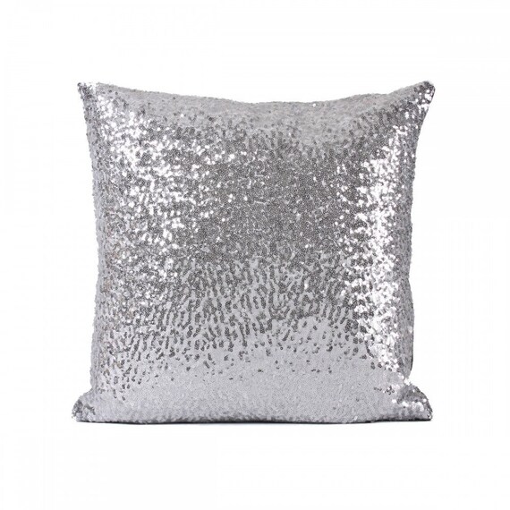 Silver Sequin Pillow Sequin Pillow Case Pillow Cover Etsy