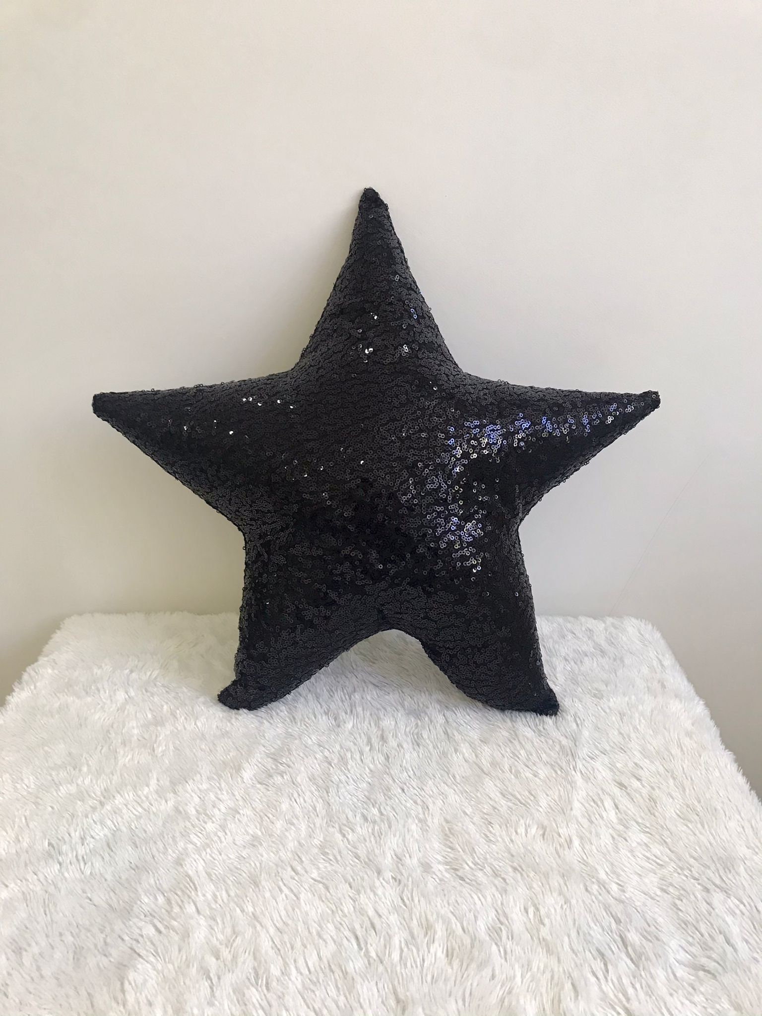 sequin star pillow