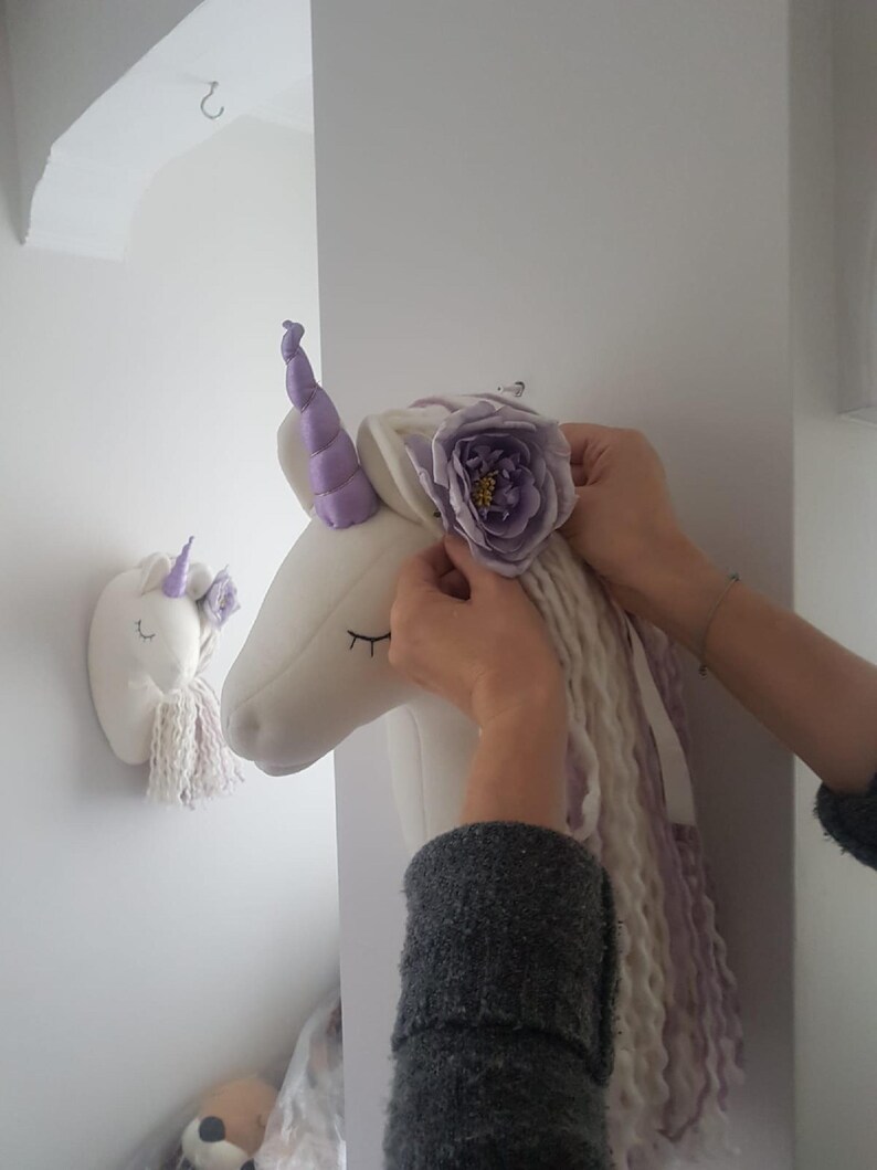 Unicorn Wall Mounted Head Unicorn Wall Hanging Nursery Decor Etsy