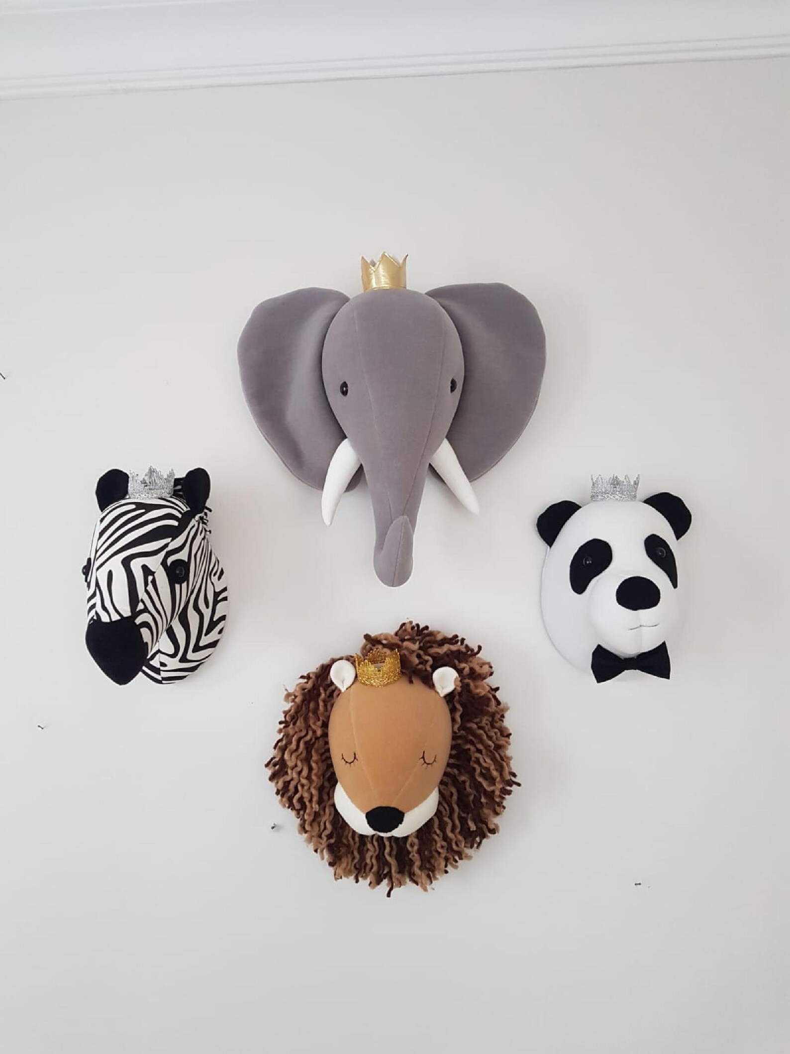 Safari Wall Mount Plush Animal Head Faux Animal Heads for Kids Etsy