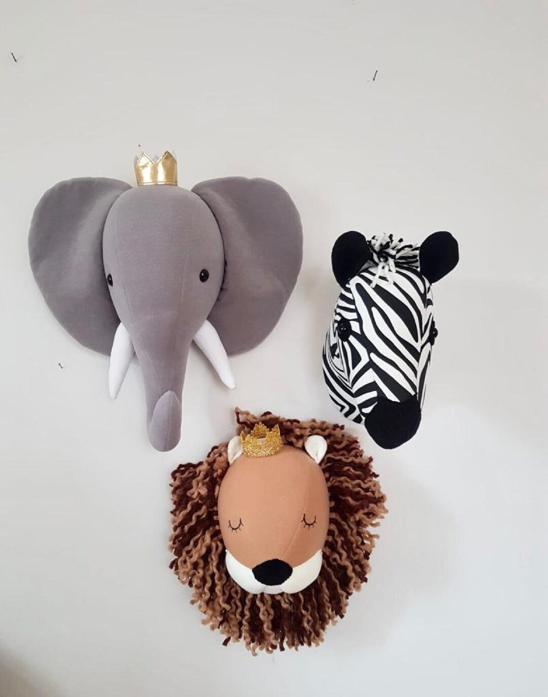 Safari Wall Mount Plush Animal Head Faux Animal Heads for Kids Etsy