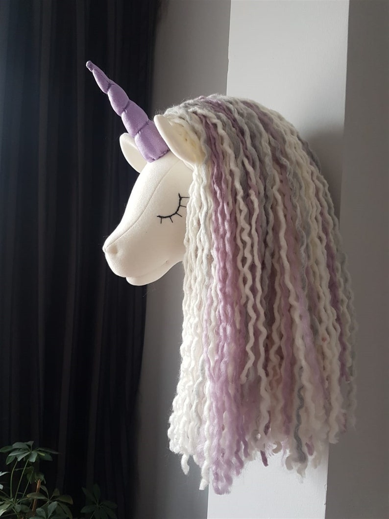 Unicorn Wall Mounted Head Unicorn Wall Hanging Nursery Decor Etsy