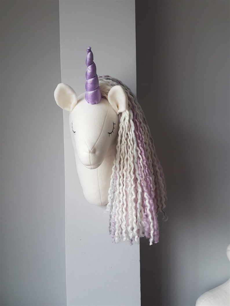Unicorn Wall Mounted Head Unicorn Wall Hanging Nursery Decor Etsy