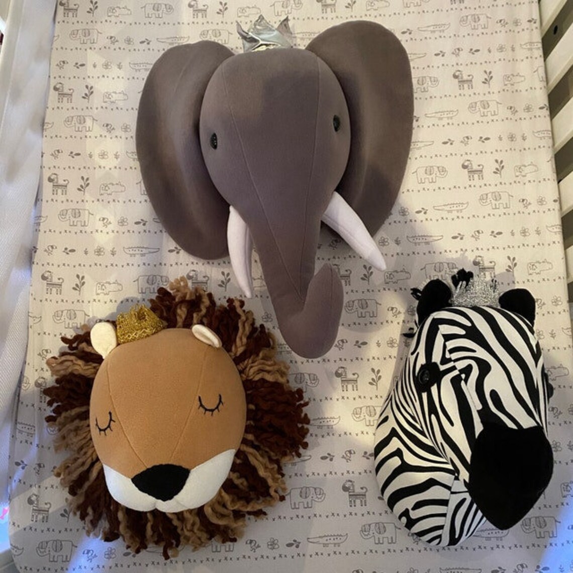 Safari Wall Mount Plush Animal Head Faux Animal Heads for Kids Etsy