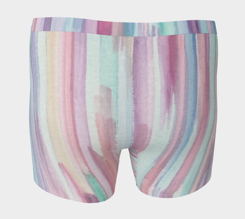 Colorful Watercolor Boxer Briefs Pastel Stripes