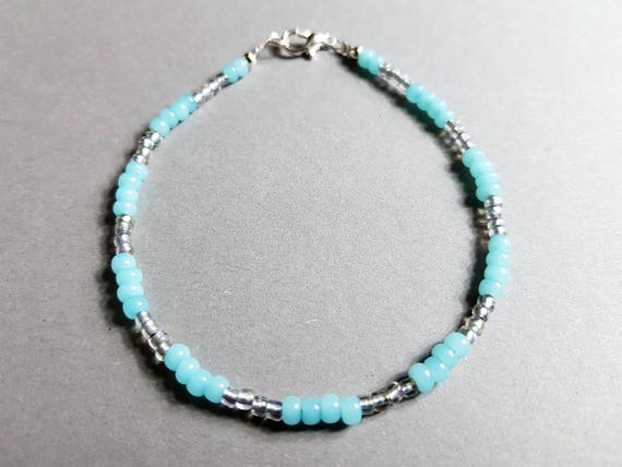 THREAD BRACELET METAL BEADS SILVER GREY SMALL THREAD BRACELET METAL BEADS SILVER GREY SMALL