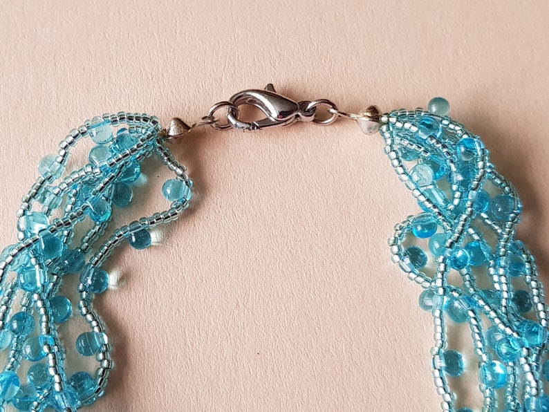 6 Strand Bracelet Fine Beads bracelet mini Drops Bracelet Bracelet handmade jewelry Strand Bracelet blue light Bangle Bracelet