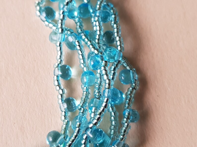 6 Strand Bracelet Fine Beads bracelet mini Drops Bracelet Bracelet handmade jewelry Strand Bracelet blue light Bangle Bracelet
