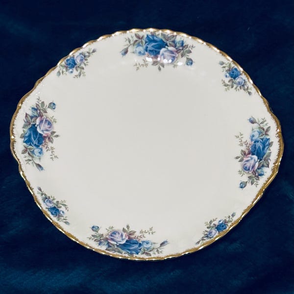 Vintage Royal Albert China Moonlight Rose 10.5 Inch Handled Cake Plate